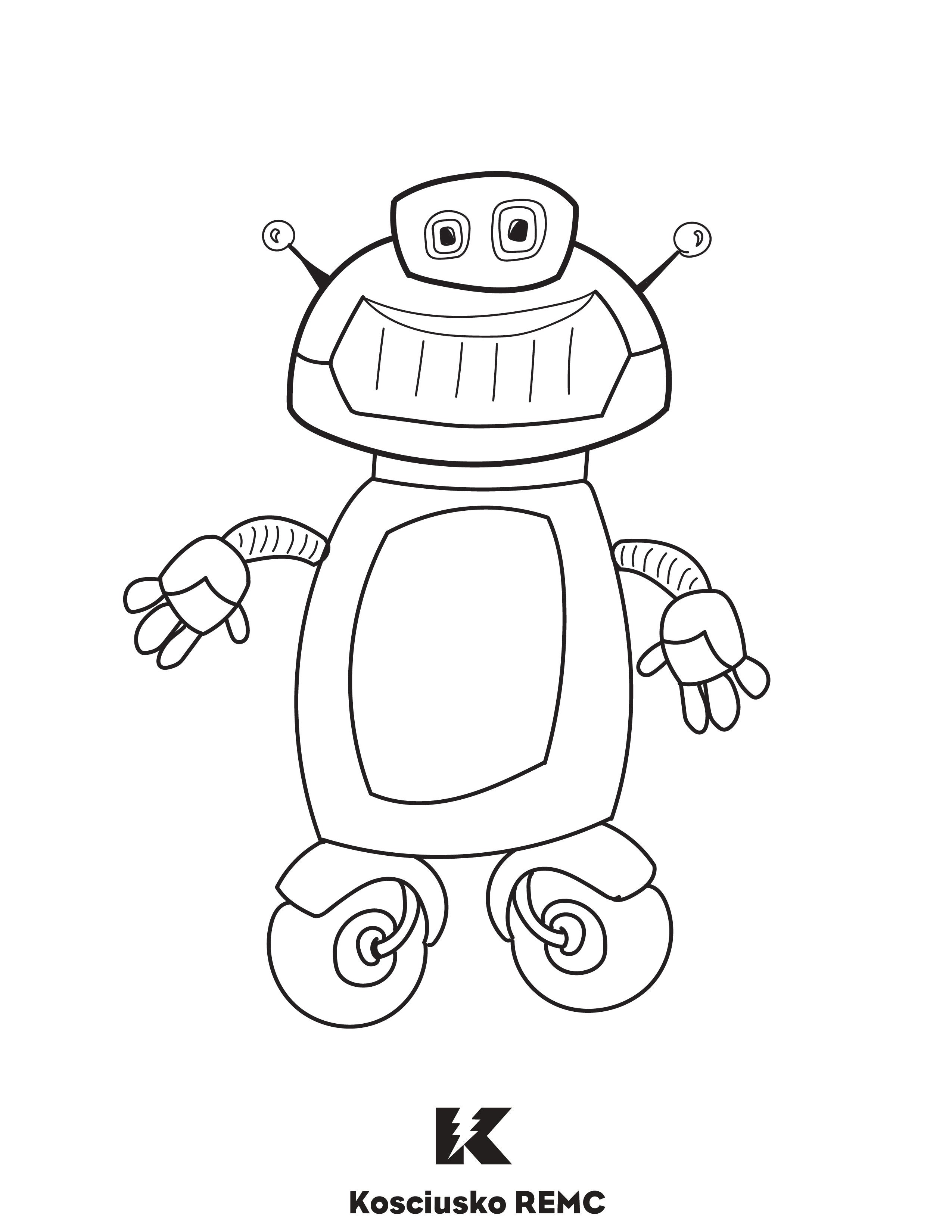 Geo the electric safety robot coloring page