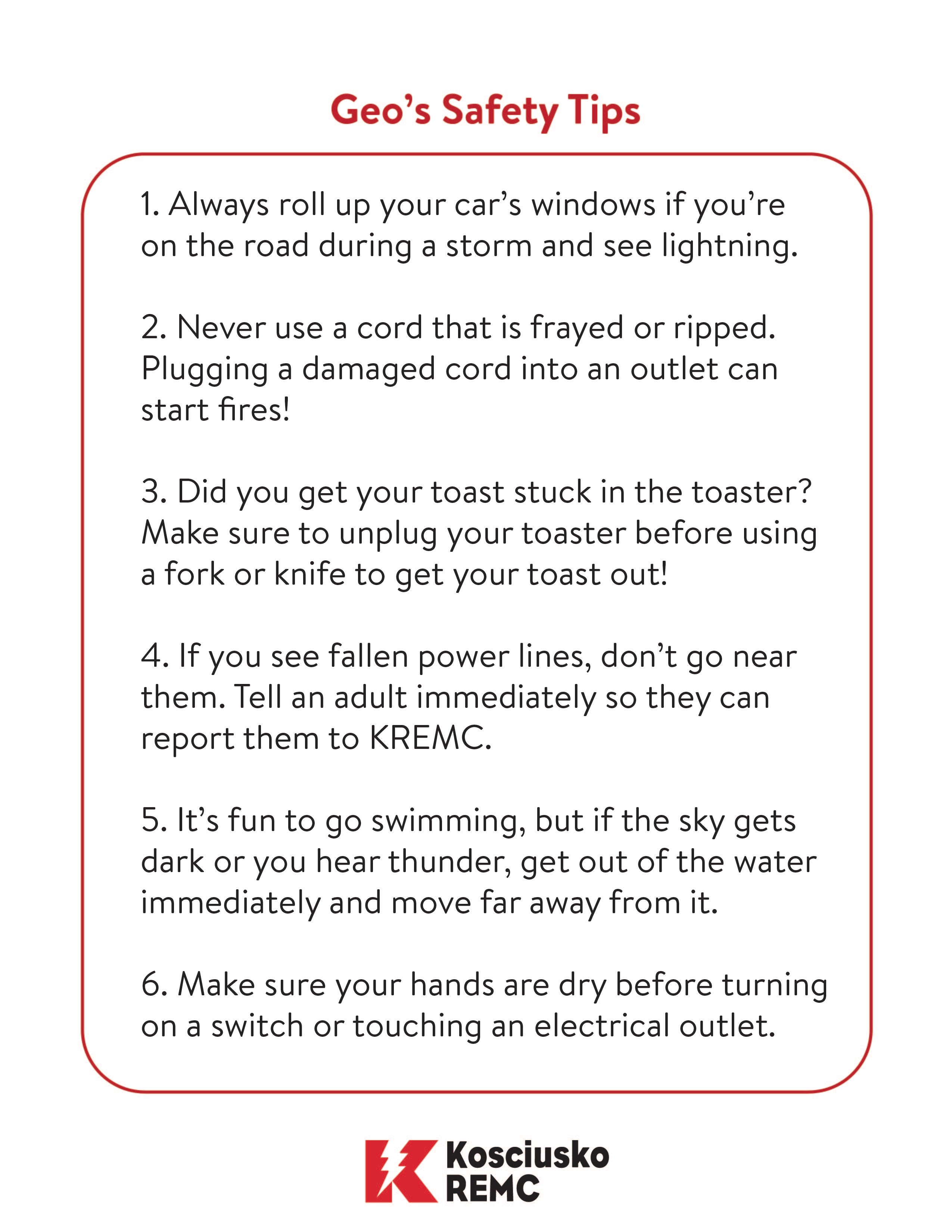 Safety tips page