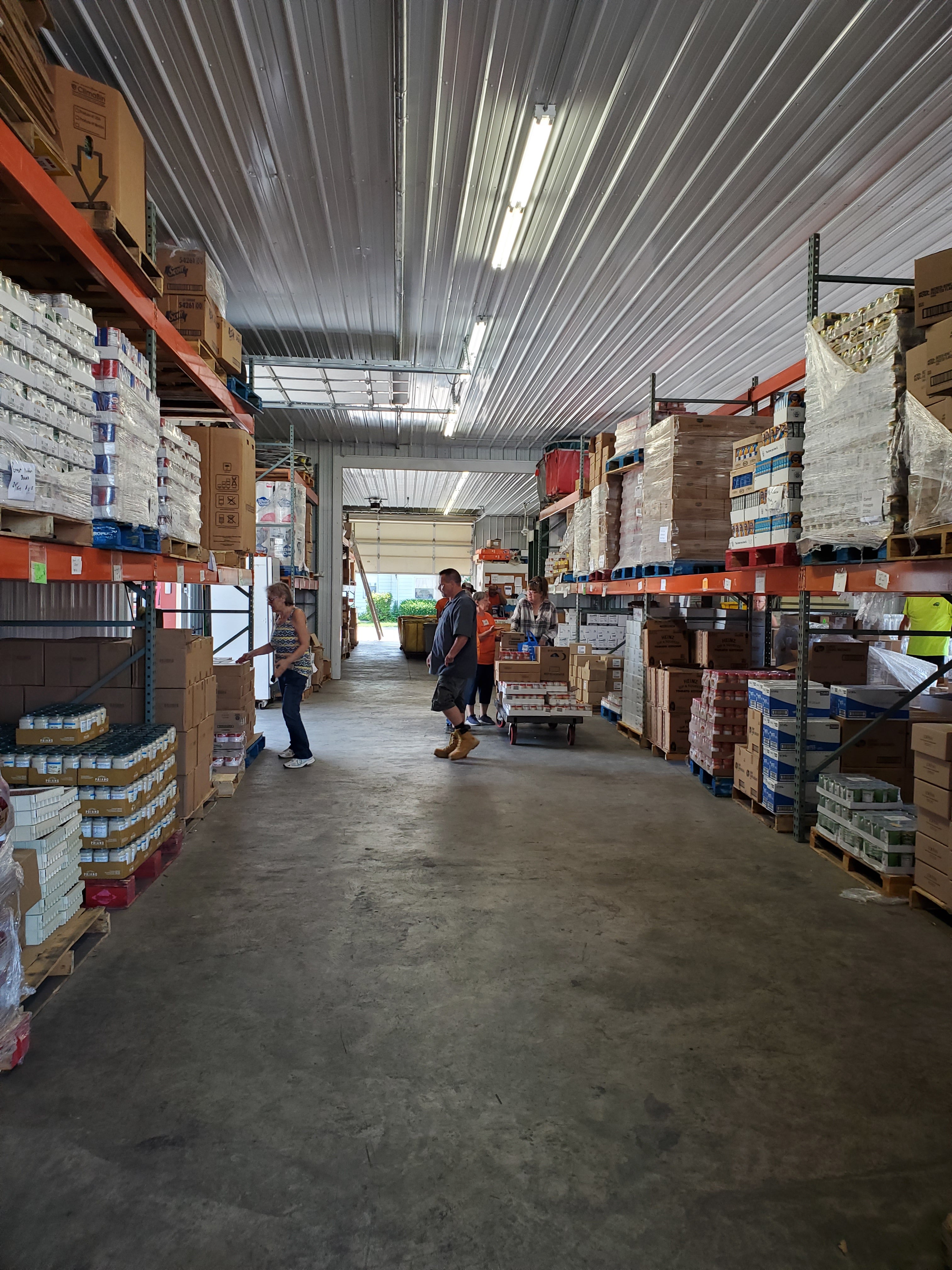 A view inside the Milford Food Bank warehouse