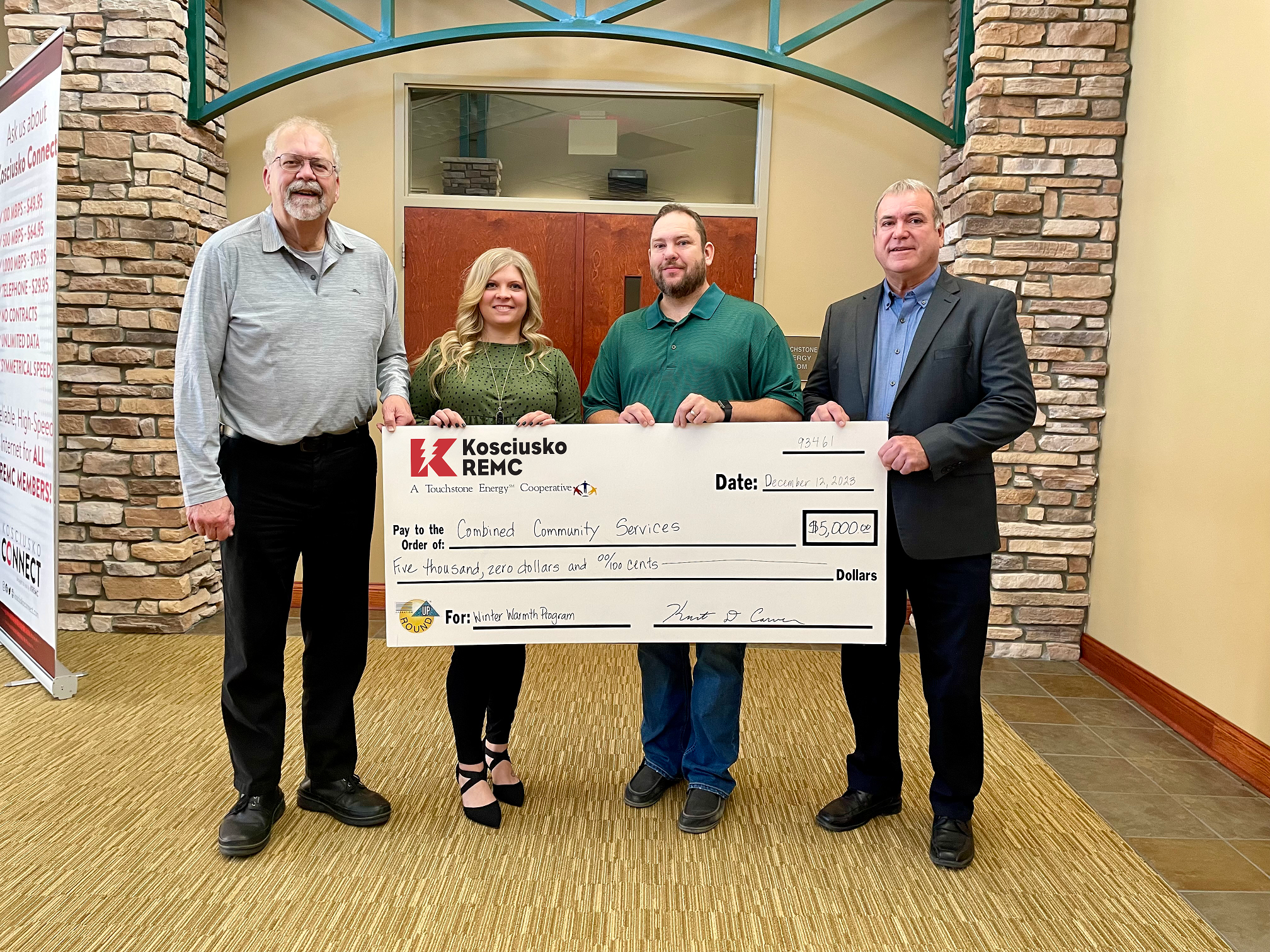 Kosciusko REMC Strengthens Community Ties with $5,000 Donation to Combined Community Services