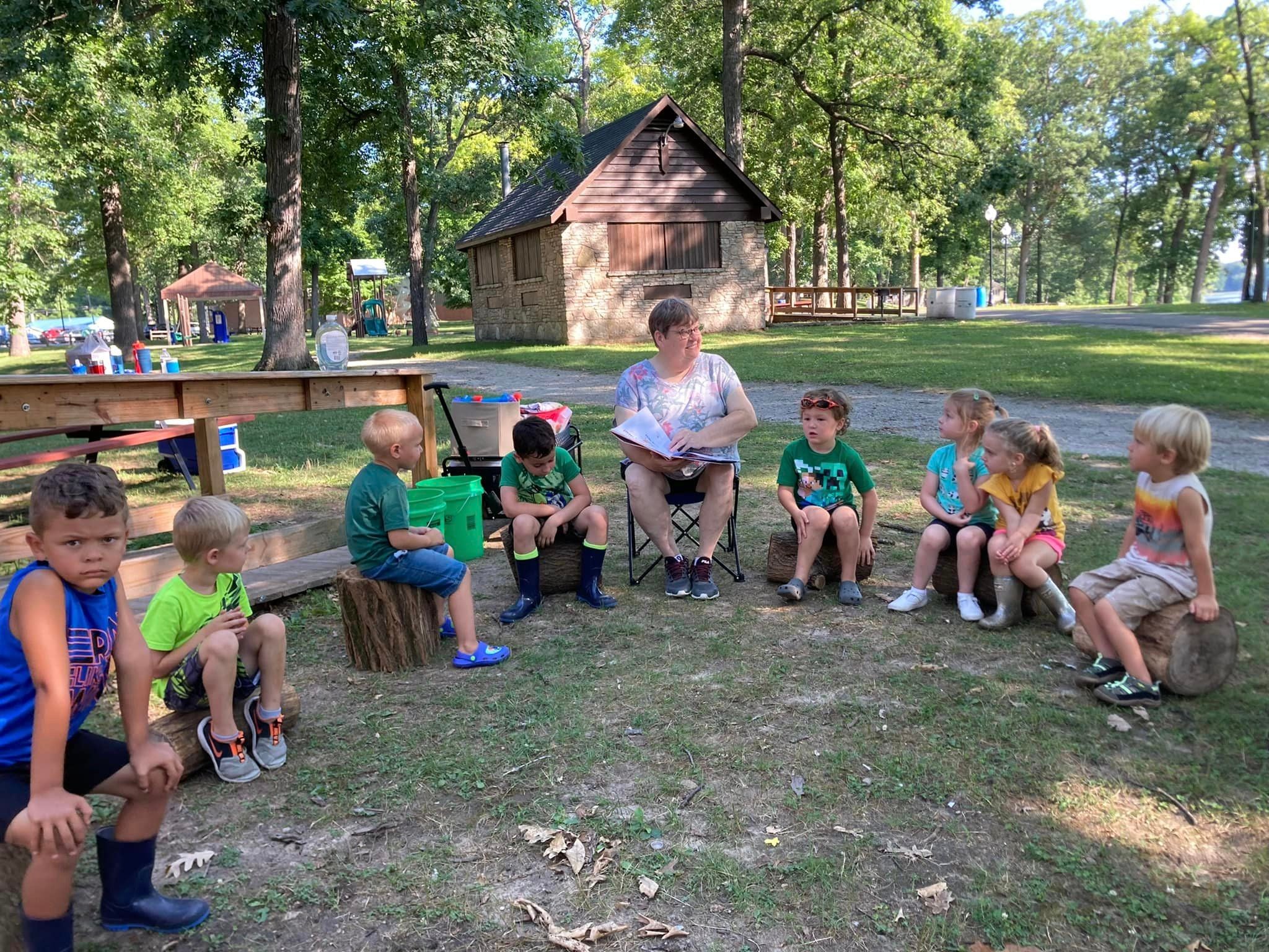 Presby students sitting in circle time